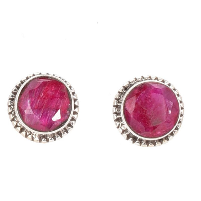 Cercei cu rubin din argint, model rawa [1]