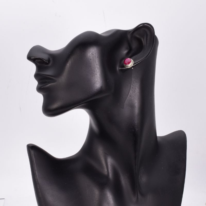 Cercei cu rubin din argint, model rawa [2]