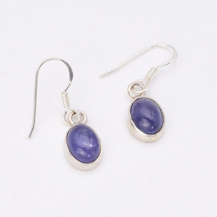 Cercei argint cu tanzanit oval cabochon [4]