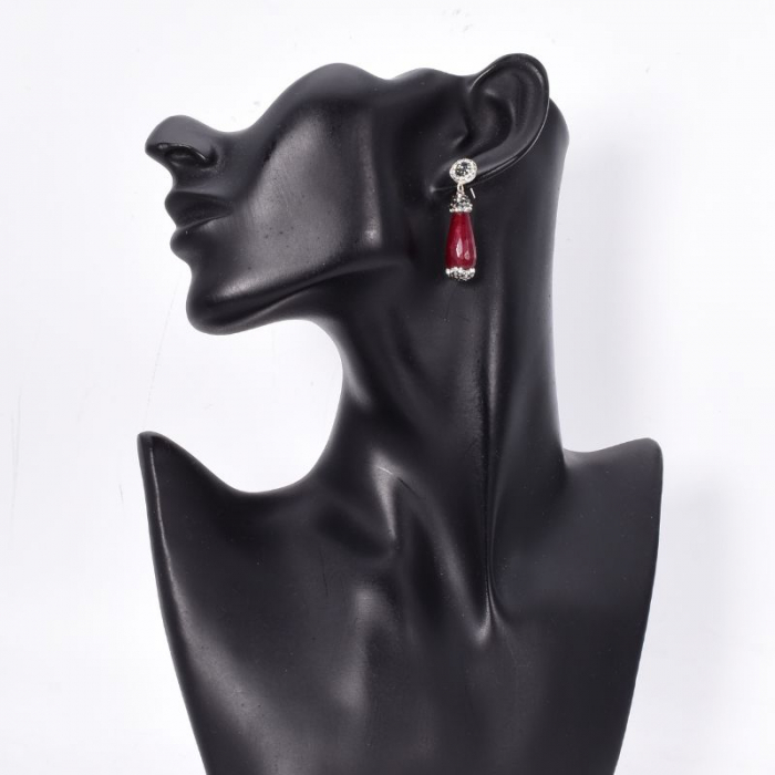 Cercei de argint cu agat rosu Gelato [2]