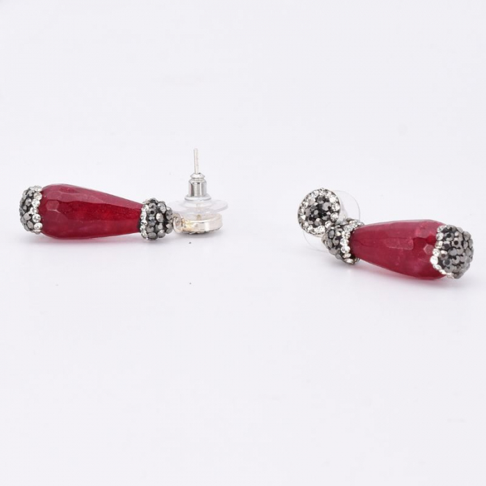 Cercei de argint cu agat rosu Gelato [4]