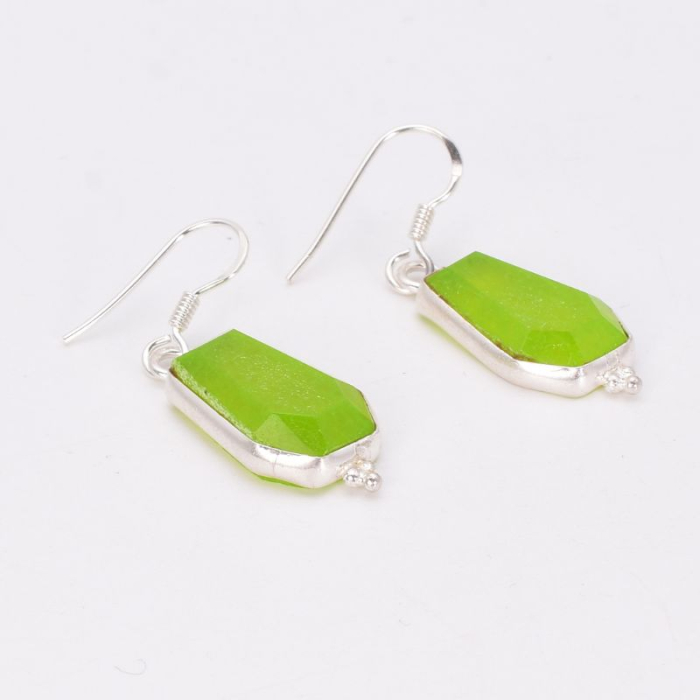 Cercei de argint cu jad verde lime [4]