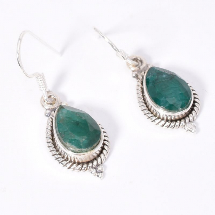 Cercei de argint cu pietre smarald natural [4]