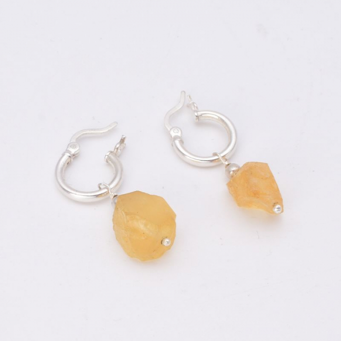 Cercei din argint cu citrin brut [3]