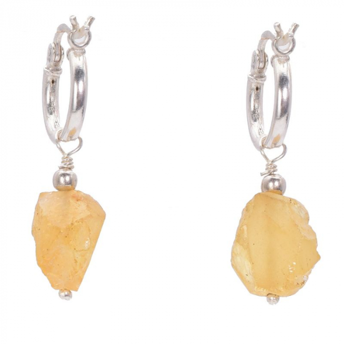 Cercei din argint cu citrin brut [4]