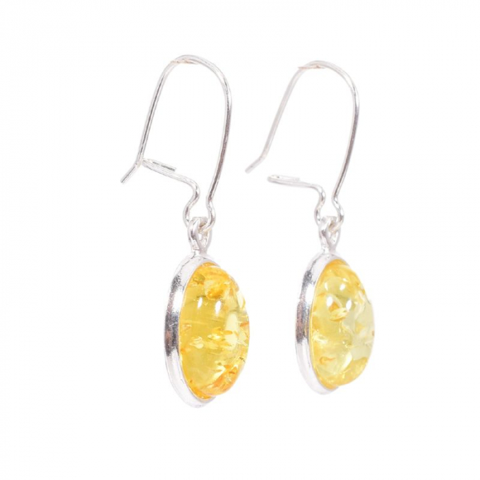 Cercei din argint cu pietre chihlimbar Miere de Salcam [2]