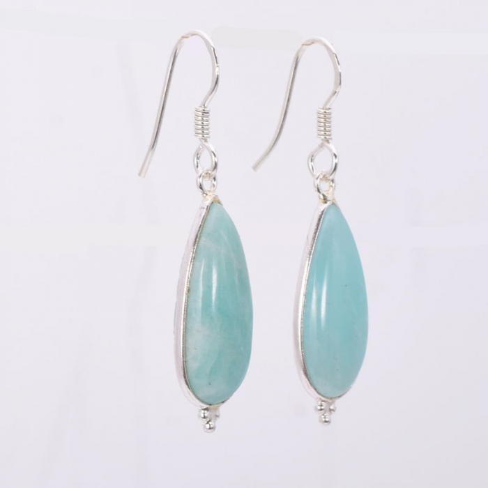 Cercei lungi argint - amazonit [2]