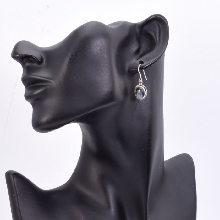 Cercei lungi argint labradorit Funie Rasucita [3]