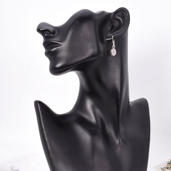 Cercei lungi de argint cu piatra lunii para, fatetat [2]