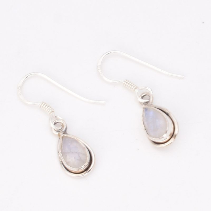 Cercei lungi de argint cu piatra lunii para, fatetat [3]