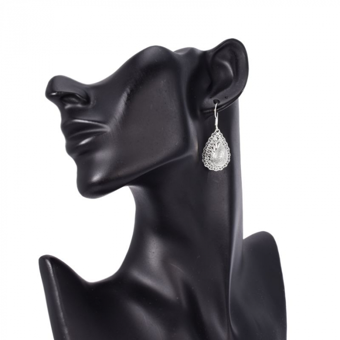 Cercei lungi de argint filigran forma para [3]