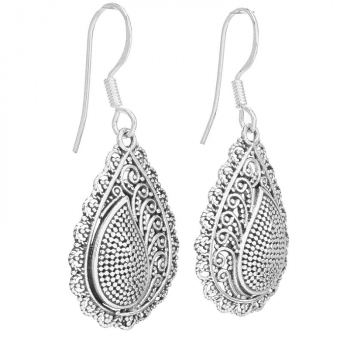 Cercei lungi de argint filigran forma para [2]