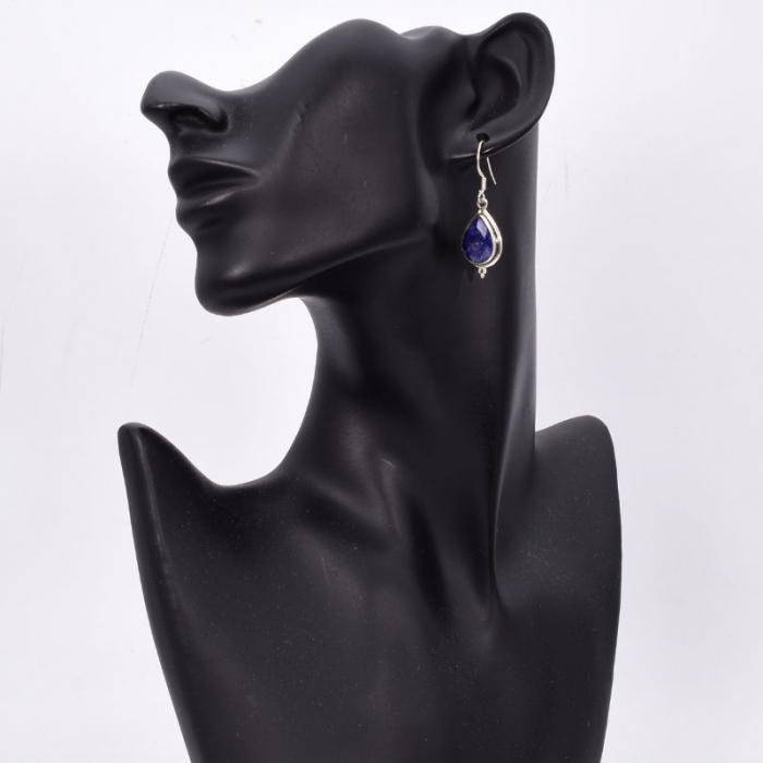 Cercei safir albastru para in rame argint [2]