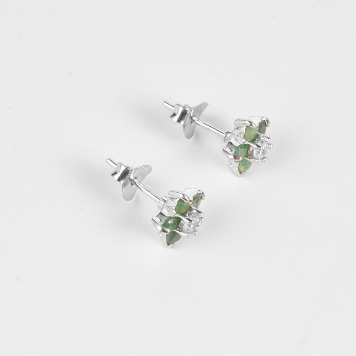 cercei-mici-argint-tematica-florala-smarald [2]