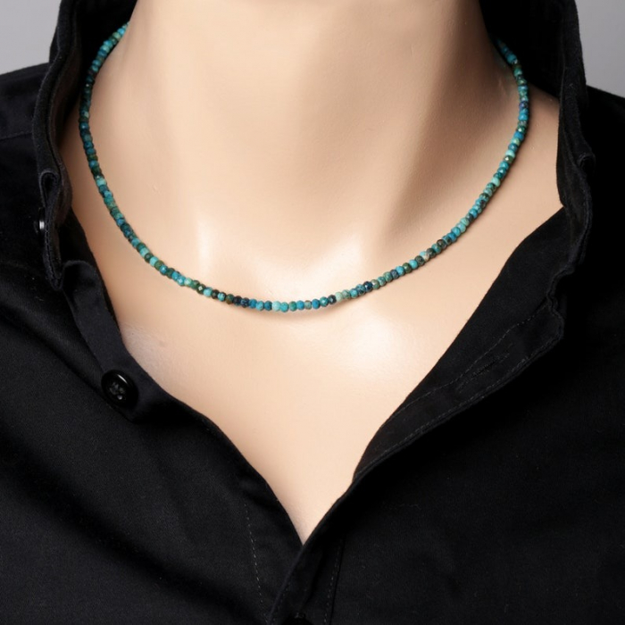 Colier argint crisocola 2.5 mm, lungime 45 cm [4]