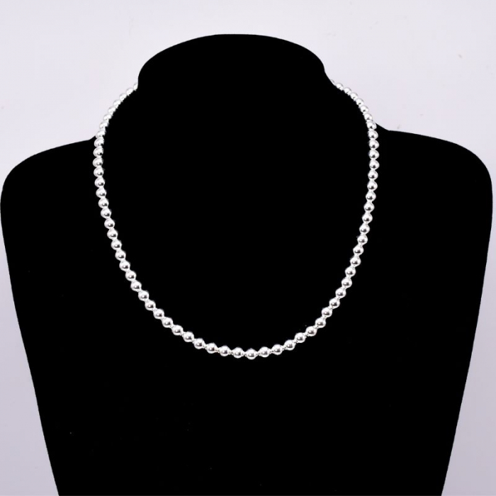 Colier argint cu bile 6 mm, lungime 42-46 cm [3]