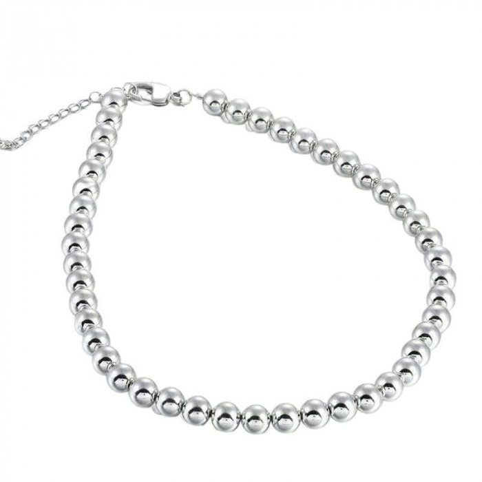 Colier argint cu bile 6 mm, lungime 42-46 cm [2]