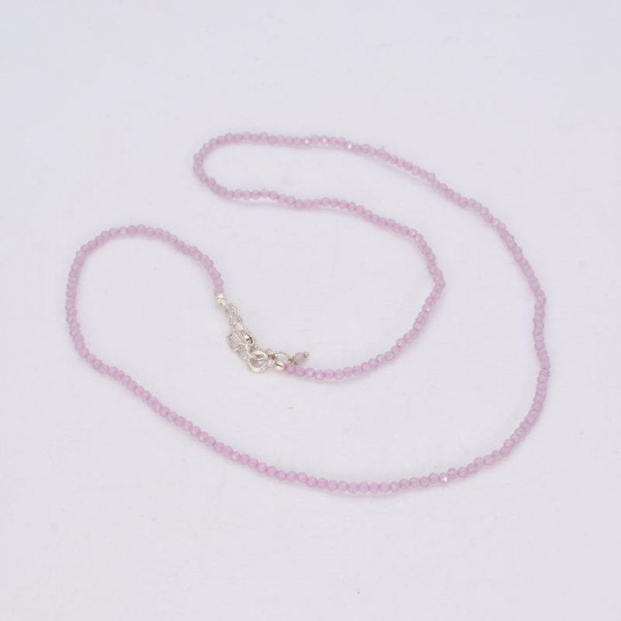 Colier argint - jad lavanda 2 mm [4]