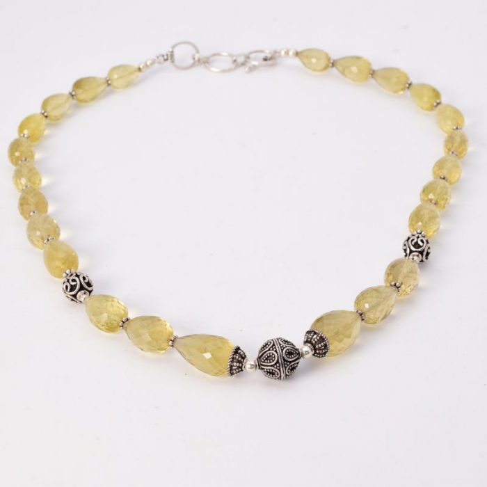 Colier cu lemon cuart si ornamente din argint [5]