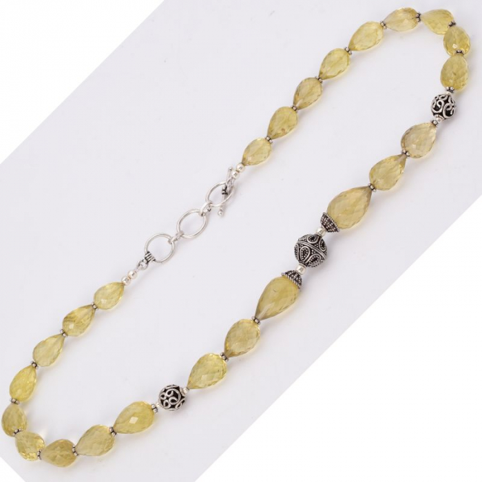 Colier cu lemon cuart si ornamente din argint [4]