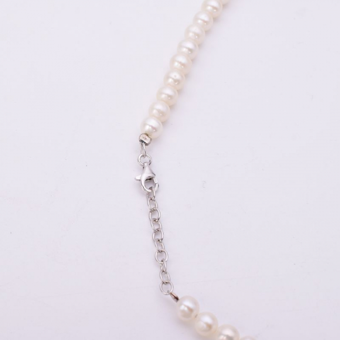 Colier cu perle de cultura Trifoi cu ornamente din argint [3]