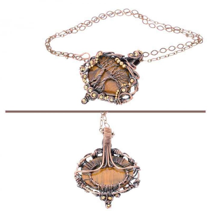 Colier cupru cu ochi de tigru Radacinile Timpului [4]