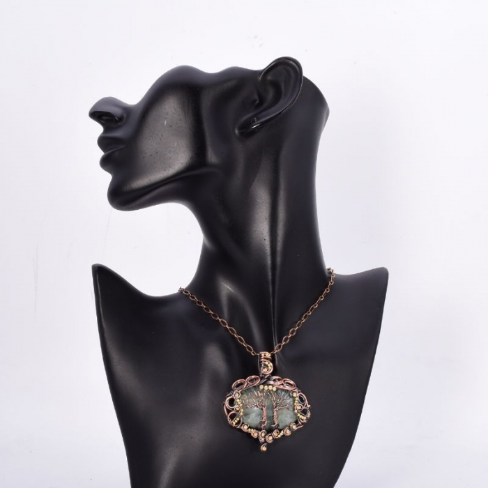 Colier cupru cu prehnit Copacul Vietii [2]