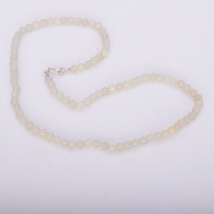 Colier argint margele de prehnit 45 cm [3]