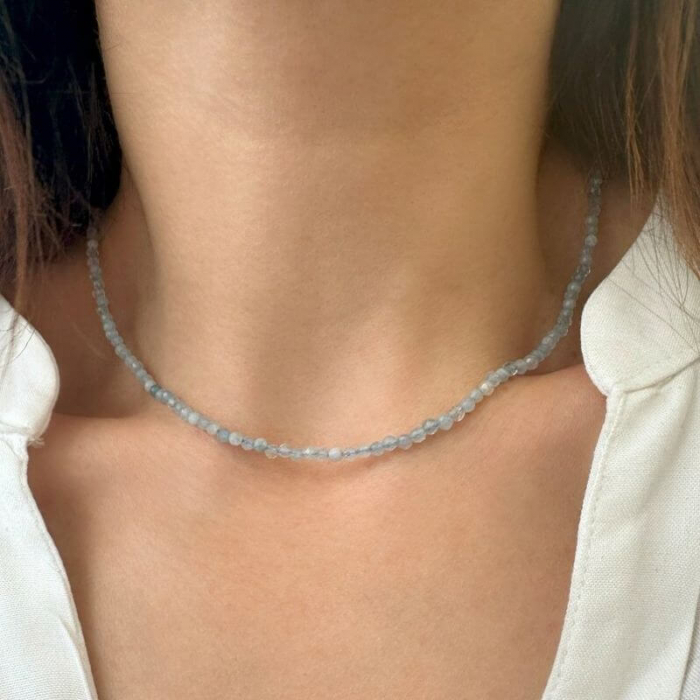 Colier de argint - pietricele de acvamarin [2]