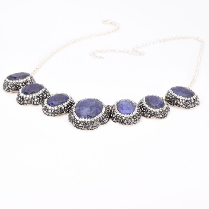 Colier din argint cu safir, hematit si CZ Regina Anatoliei [6]