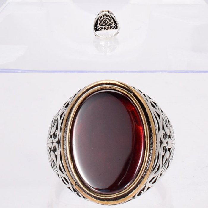 Inel argint barbati cu agat rosu Inelul Dinastiei [3]