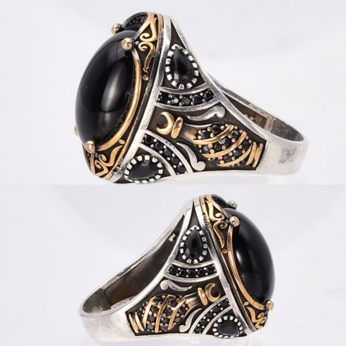 Inel argint barbati cu onix Lampa lui Aladin [3]