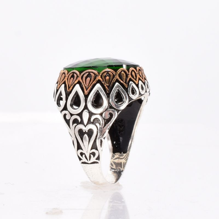 Inel argint barbati cu crom diopsid Piatra Vizirului [4]