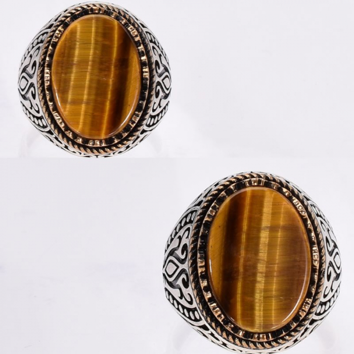 Inel argint barbati cu ochi de tigru Ochiul Inteleptului [4]