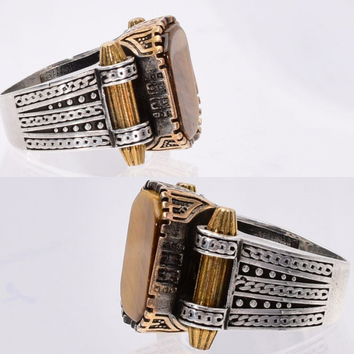 Inel argint barbati cu ochi de tigru Poarta Destinului [2]