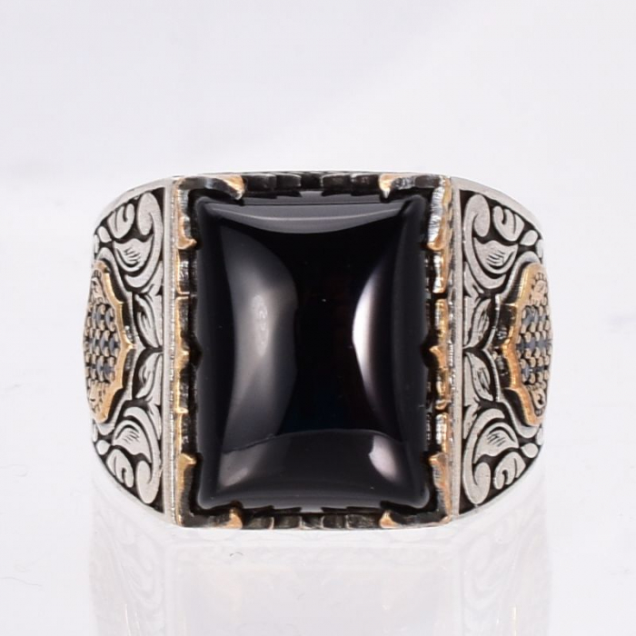 Inel argint barbati cu onix Cavalerul Negru [4]