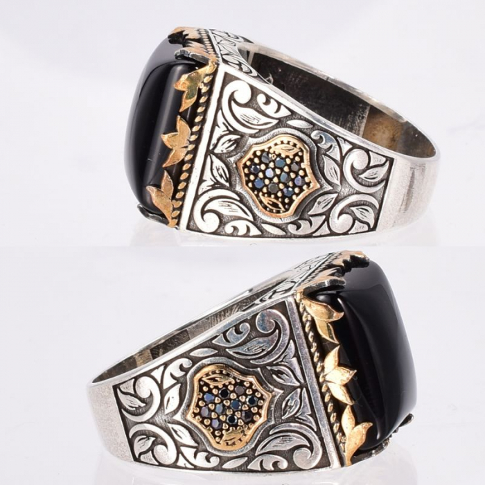 Inel argint barbati cu onix Cavalerul Negru [2]