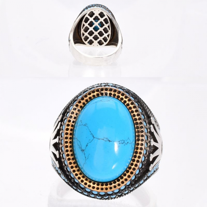 Inel argint barbati cu turcoaz Coroana Sultanului [3]