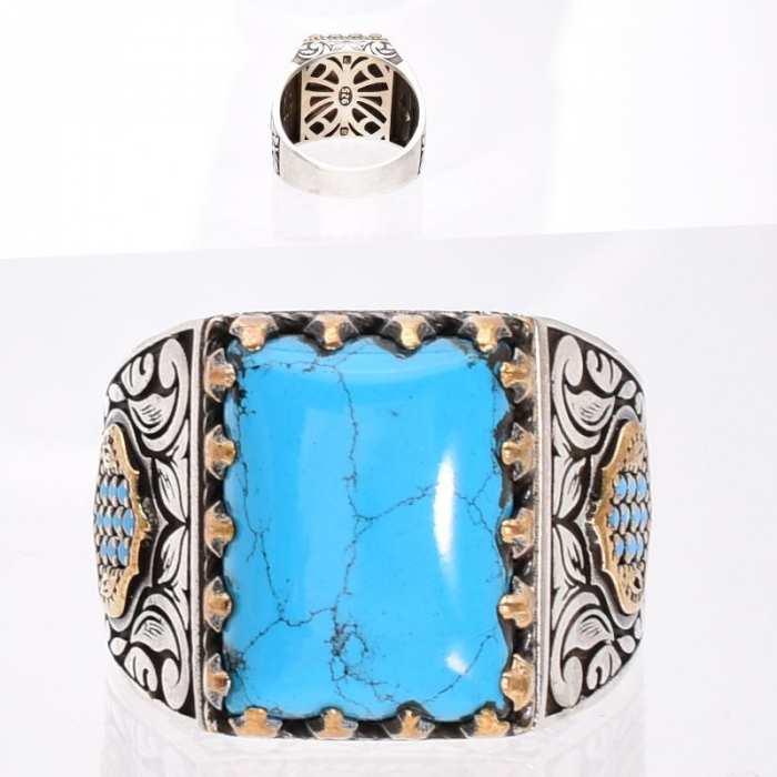 Inel argint barbati cu piatra turcoaz Seraiul de Azur [3]