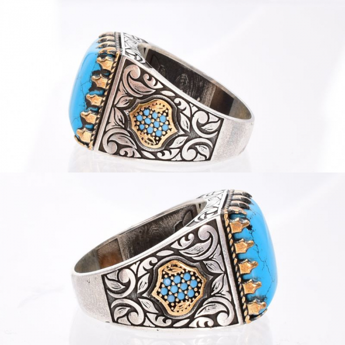 Inel argint barbati cu piatra turcoaz Seraiul de Azur [2]