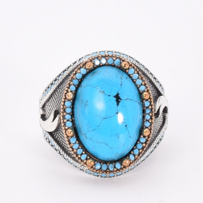Inel argint barbati cu turcoaz Iatagane, 65-66 [3]