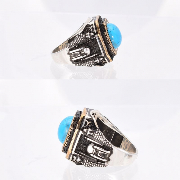 Inel argint barbati cu turcoaz rotund Secretele Seraiului [4]