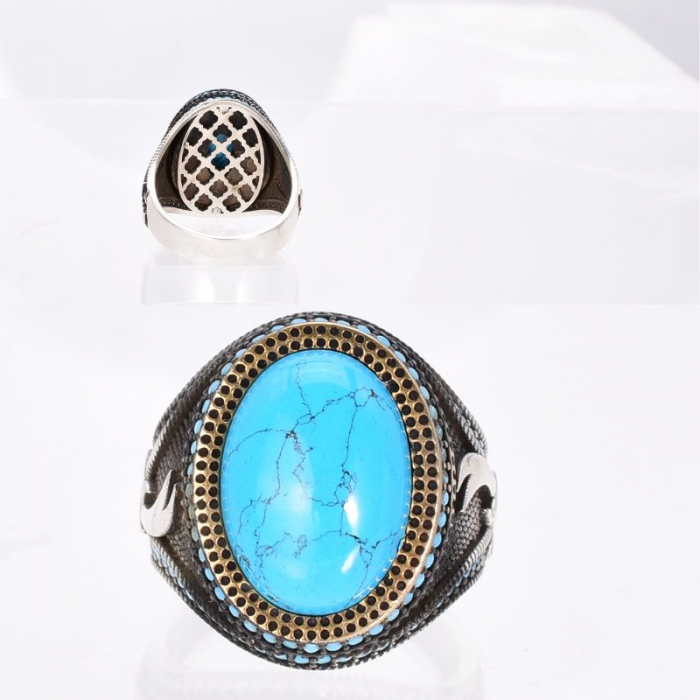 Inel argint barbati cu turcoaz Taisul Iataganului [3]