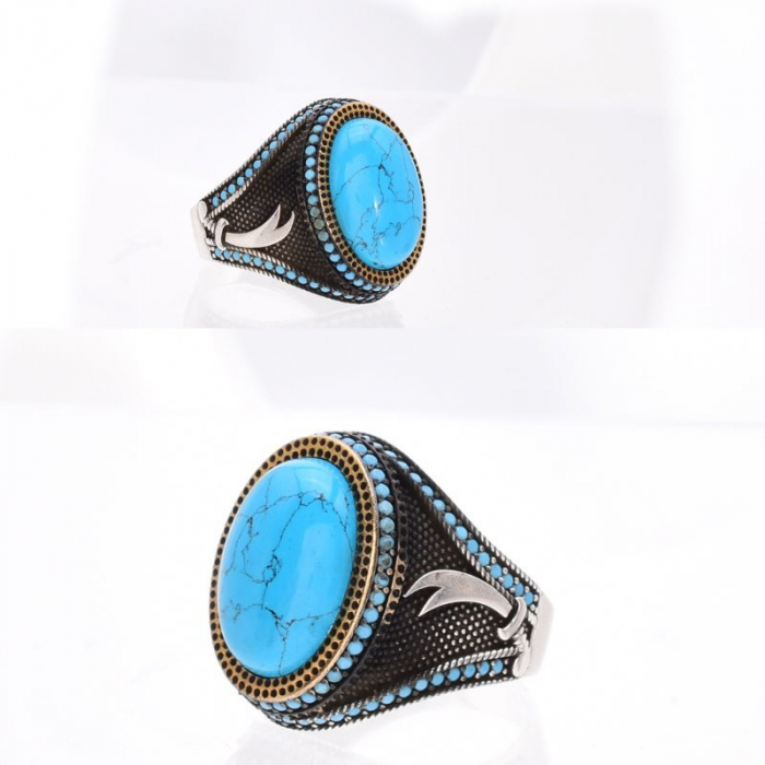 Inel argint barbati cu turcoaz Taisul Iataganului [4]