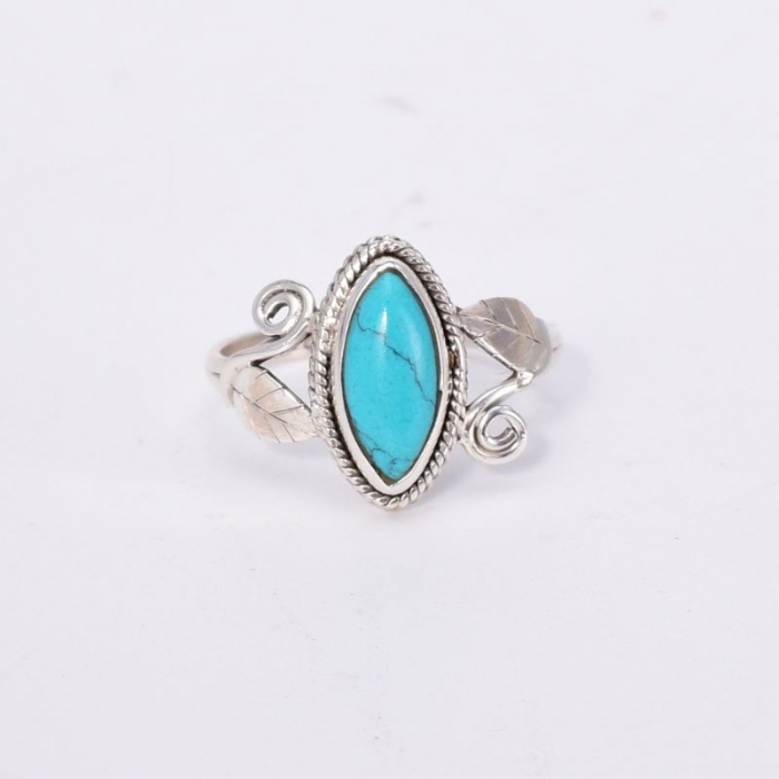Inel argint boho-chic cu turcoaz marchiz [4]