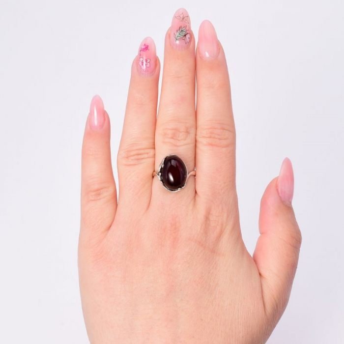 Inel argint Candy cu chihlimbar cherry cabochon [4]