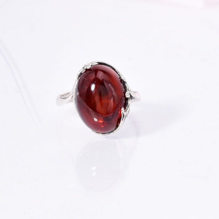 Inel argint Candy cu chihlimbar cherry cabochon [2]