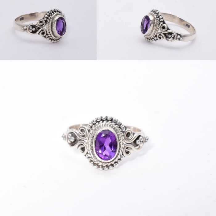 Inel argint cu ametist boho-chic [2]