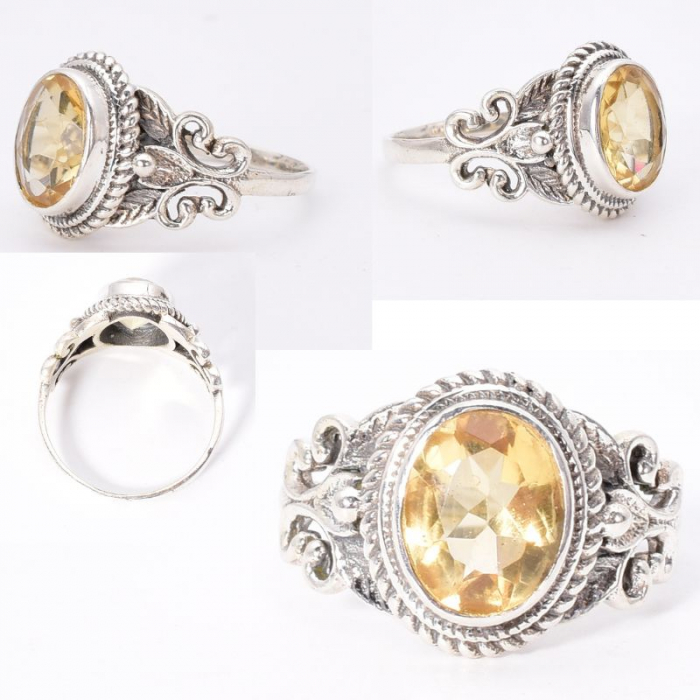 Inel argint cu citrin, model fluture [3]