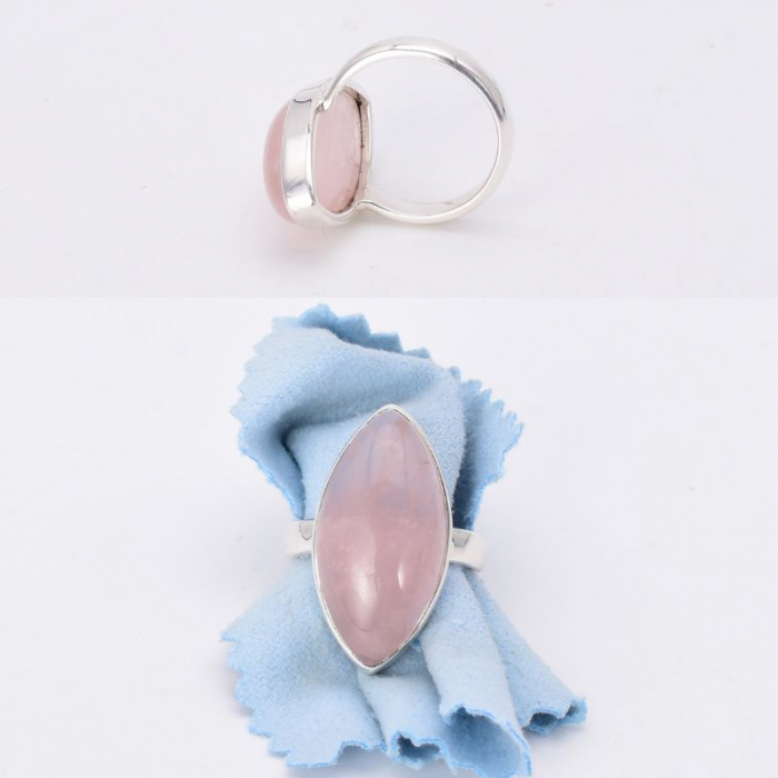 Inel argint cu cuart roz marchiz Raza Iubirii [2]